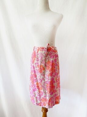 NWT So Blue by Sigrid Olson Linen Floral Skirt
